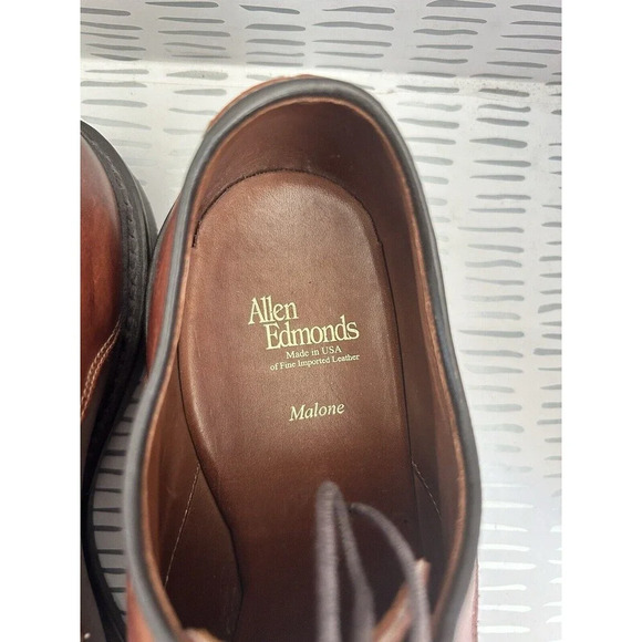 Allen Edmonds Malone Walnut Leather‎ Split Toe Lace Up Derby Shoes  Men’s 10.5 - Picture 7 of 12